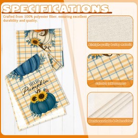 OBSEDE Fall Table Runner 13 x 72 Inch, Checkered Sunflower Pumpkin Autumn Harvest Decor for Thanksgiving, Washable Polyester Fabric for Holiday Kitchen Dining Party, Farmhouse Home Setting