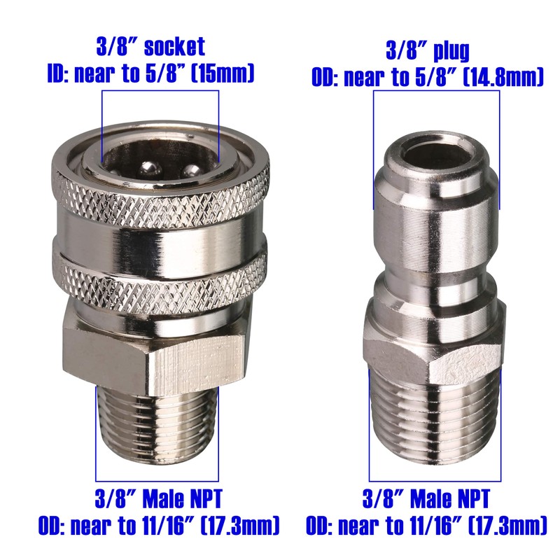 Tool Daily PD-31888 Pressure Washer Adapter Set, Quick Connect Kit,