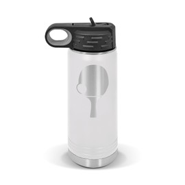 RDW Table Tennis Water Bottle 20 oz - Laser Engraved w/Flip Top Removable Straw - Polar Camel - Stainless - Vacuum Insulated - Drinkware - ping Pong - White