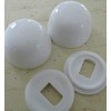Round Dome Caps for Toilet Floor Bolts, Easy Snap-On, Bright