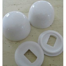 Round Dome Caps for Toilet Floor Bolts, Easy Snap-On, Bright White and Liquid Resistant by NuFlush