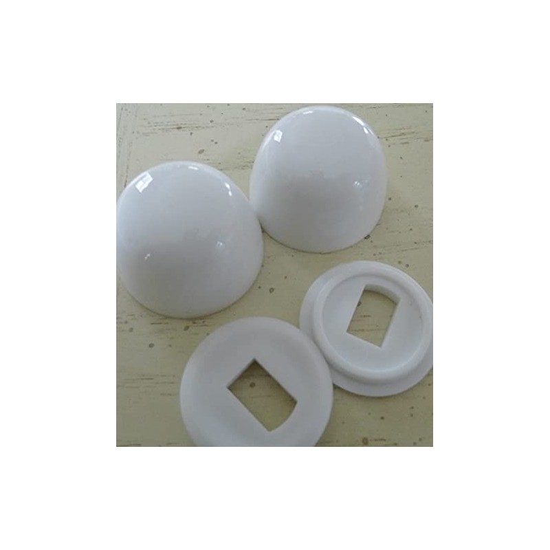 Round Dome Caps for Toilet Floor Bolts, Easy Snap-On, Bright