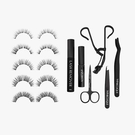 WinkClique Starter Kit - Natural Beauty - False Eyelash Complete Kit With Tools and 5 Lash Styles (Collection 01)