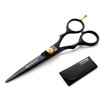Professional Hairdressing Scissors 6.5 Inch, Jet Black, with Presentation Case