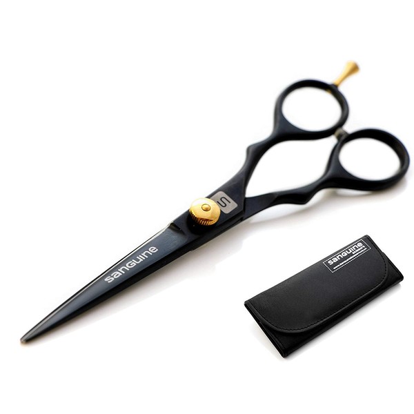 Professional Hairdressing Scissors 6.5 Inch, Jet Black, with Presentation Case