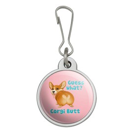 GRAPHICS & MORE Guess What Corgi Butt Funny Joke Jacket Handbag Purse Luggage Backpack Zipper Pull Charm