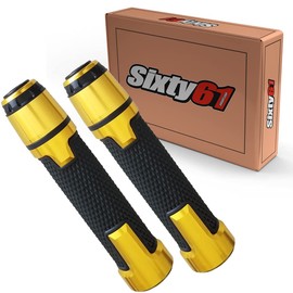 Sixty61 Gel Hand Grips Compatible with Honda CBR 600RR 1000RR 600F4i 954RR 900RR, CBR600RR CBR1000RR CBR954RR CBR600F4i CBR954RR, Black and Gold, Comfort Racing