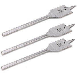 Marhynchus 3Pcs 28mm Flat Wood Drill Bit Set, High Carbon Steel, Straight Shank, Wood Surface