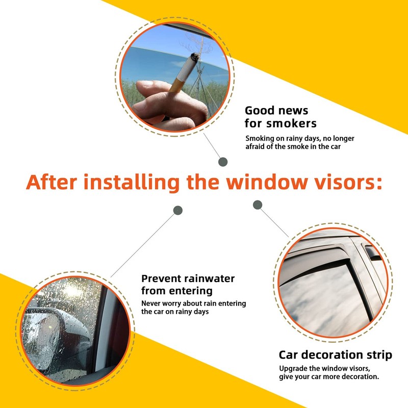 PLDDE Rain Guards Compatible with 2000-2004 Toyota Avalon Tape-On Side