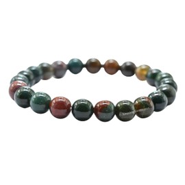 Bloodstone Bracelet for Women Men's Gifts - Protection Healing Crystal Bracelet - 8mm Gemstone Beaded Stretchable Bracelet Pulseras Para Hombres Mujer Stocking Stuffers