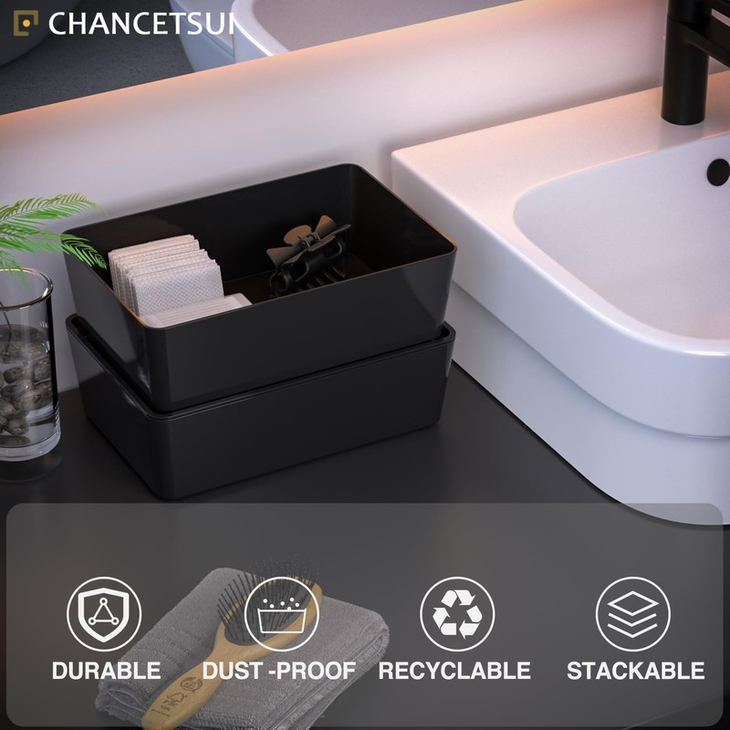 Storage Bins With Lids Plastic Containers: Plastic Multipurpose Stackable Storage