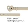 Elerevyo Women's Heart Shaped Belt Heart Buckle Belts PU Leather