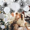 Christmas Paper Fan Decorations Grey and White Paper Snowflake Fans