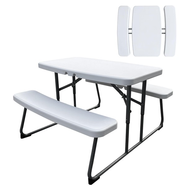 Elevon Folding Picnic Table with Benches, Outdoor Picnic Table HDPE