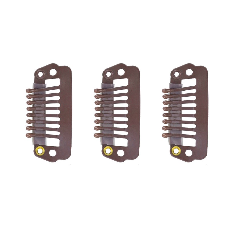50pcs 8 Tips 8 Teeth Snap Comb Wig Clips Stainless