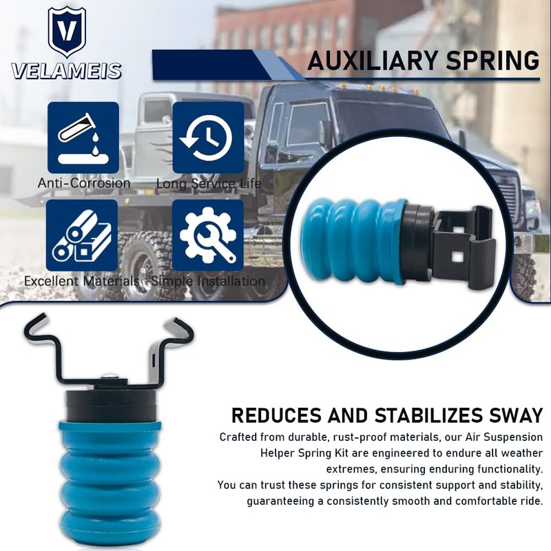 V VELAMEIS TSS-107-40 Trailer Auxiliary Spring Air Helper Springs Left/Right