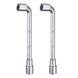 HARFINGTON 2pcs L Shaped Angled Hex Socket Wrench 8mm 45# Steel Double Ended Metric 6 Point Tubular Socket Spanner for General Repairing, Pipeline, Bicycle Car Maintenance
