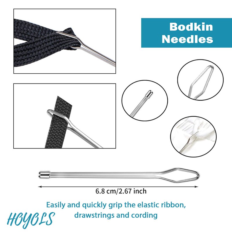 HOYOLS Bodkin Needles Drawstring Threader, Sewing Replacement Tools 6pcs Set,