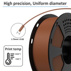 GIANTARM PLA Filament,Matte Brown 3D Printer Filament 1.75mm, Matte PLA 1KG Spool(2.2lb),Dimensional Accuracy +/- 0.02 mm,3D Filament for Bambu Lab