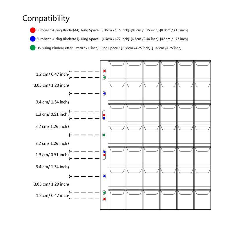 420 Pockets Standard 9-Hole Coin Inserts for Coins, 10 Sheets