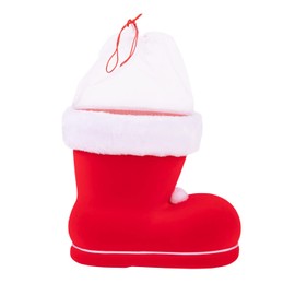 Idena Flocked Santa Boots, red, 10 x 9 x 5 cm