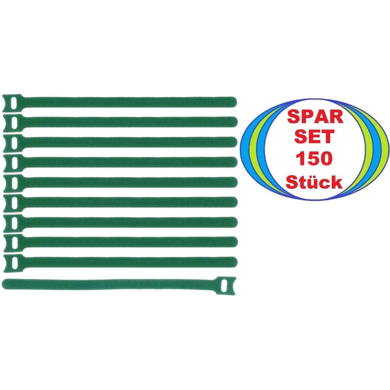 Velcro Cable Ties 300 x 28 mm Green Pack of
