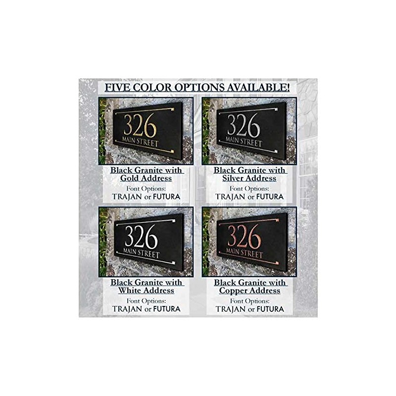 Stone Address Plaque With Engraved Numbers. Address Sign Made from