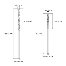 sourcing map 20 Pcs 0.8mm 1mm Diamond Twist Drill Bits High Speed Steel for Glass Sea Shells Stone Tiles