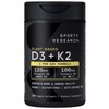 Sports Research Vitamin D3 K2 with 5000iu of Plant-Based D3
