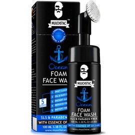 Muuchstac Ocean Foam Face Wash For Men, Use Daily For Deep Cleansing, Fighting Acne & Pimple, Skin Brightening & Instant Freshness - 100 ML