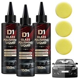 D1 Glass Polishing Liquid,Car Glass Polishing Compound Windshield Cleaner Glasses Oil Film Remover- Anti-Fog Hydrophobic Coating, Removes Swirls, Scratches, Oil (3pcs)