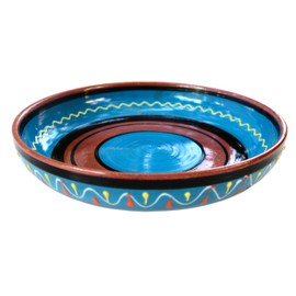 Cactus Canyon Ceramics Spanish Terracotta Small Serving Dish, Blue