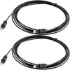 Protronix 2-Pack Digital Audio Optical Toslink Fiber Optic Cable, 6FT