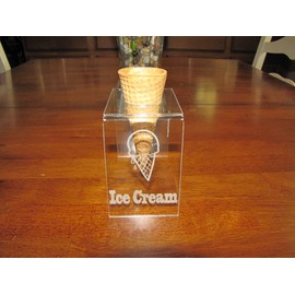 Engraved Acrylic Single Cone Ice Cream Cone Holder
