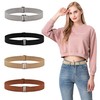 HXSYKJDM 4Pcs Invisible Elastic Belts, Flat Buckle Belt, Adjustable Stretch