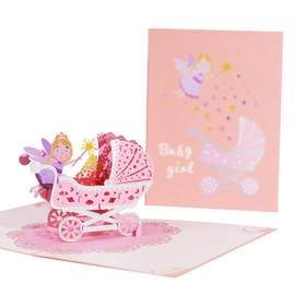 3D Baby Shower Pop Up Card Pink/blue - New Baby Card, Baby Shower Cards, Baby Girl Boy Card, 3d Gifts Baby Carriage Popup Cards, Congratulations Baby Card,New Baby Congratulations Card,New Baby Gifts