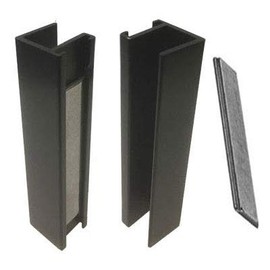 Shower Door U-Channel with Metal Strike Plate for 3/8" and 5/16" Glass - Dark Bronze and Magnet - Set