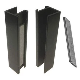 Shower Door U-Channel with Metal Strike Plate for 3/8" and 5/16" Glass - Dark Bronze and Magnet - Set