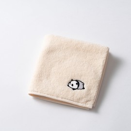 Imabari Towel Egg Panda Handkerchief Towel, Nestling, 9.8 x 9.8 inches (25 x 25 cm), Made in Japan, Imabari, 100% Cotton, Skin-friendly, Cute, Cotton 100% Panda Pattern, Kindergarten, Nursery School,