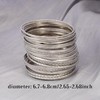 Manfnee Silver Bangle Bracelets for Women Multi Layer Stackable Textured