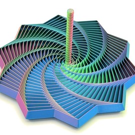 Expanded Sensory Fidget Star with Handle - Very Satisfying Sight and Sound with Hypnotizing Visual Fidget Toy:_Random Color_Large