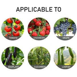 MEMOFYND Pack of 200 Tomato Hooks with 1 Black Fleece Bag, Plant Fruit Hooks, J-Shaped Hooks, Plant Clips, Fruit Clips, Vegetable Hooks, Tomato Rack (White)