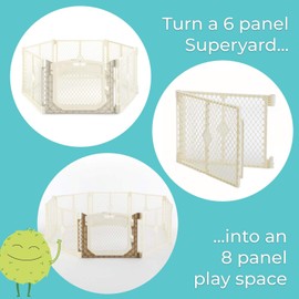 Toddleroo by North States Superyard Ultimate 2 Panel Extension: Increases play space up to 34.4 sq. ft. (Adds 64", Ivory)