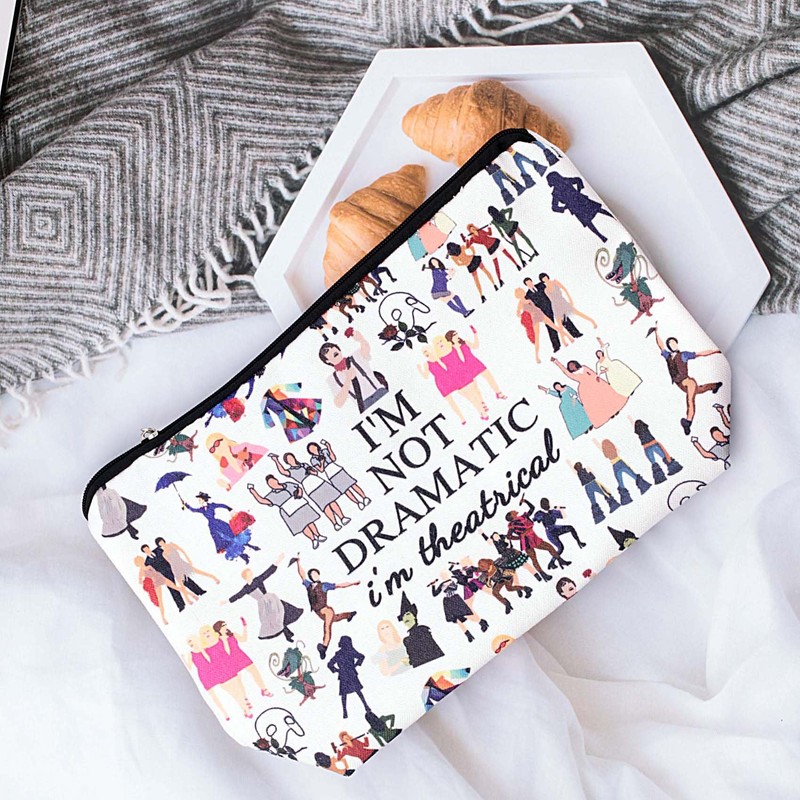 Pebarmnt I'm Not Dramatic I'm Theatrical Makeup Bag Broadway Musical