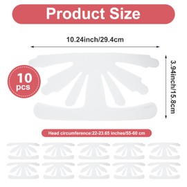 Wanmu 10Pcs Baseball Caps Inserts Shapers, White Plastic Card Hat Inner Support, Cap Fitter Inserts Felt Hat Sweat Liner, Universal Cap Inner Liner for Fitted Caps Ball Sports