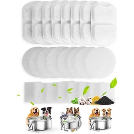 oneisall 8 Pack Replacement Filters for 7L Dog Fountain Dog Water Fountain,7L/230oz/1.8G Stainless Steel Dog Fountain for Dogs Inside，Triple Filtration System