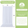 20ftx12ft Wrinkle Free White Backdrop Curtain, 4 Panels 12FT Height