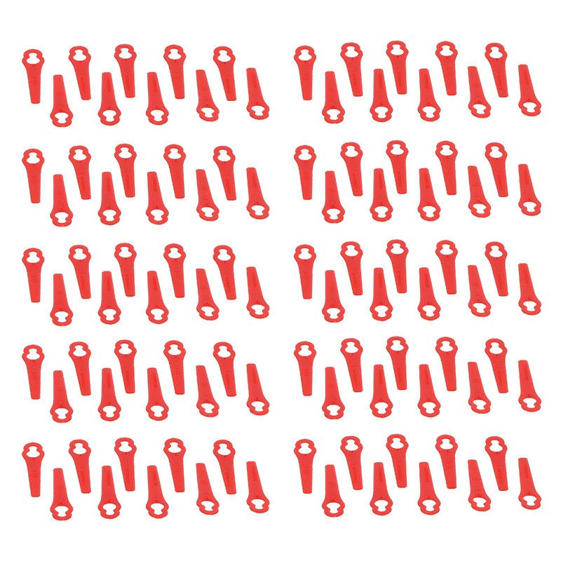 100Pcs Plastic Trimming Blades Lawn Mower Gourd Type Cutting Replacement