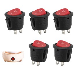 5 Stück Kippschalter 12V Schalter,2-polig Rot,Mini Wippschalter für 12V Anwendungen für KFZ,Boot,Wohnmobil,Modellbau,Beleuchtung,12 Volt Schalter,Mini Schalter,Ein/Aus,Wippschalter, 2V Betrieb,Switch