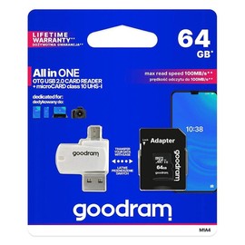 GOODRAM 64GB M1A4 All in One Micro Card Class 10 UHS I + Card Reader